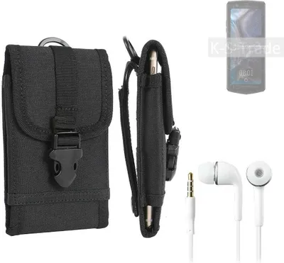 Produktbild von K-S-Trade Holster Schutz Hülle kompatibel mit Cubot Pocket 3 Gürteltasche Handy Hülle Tasche outdoor Seitentasche schwarz 1x + Kopfhörer