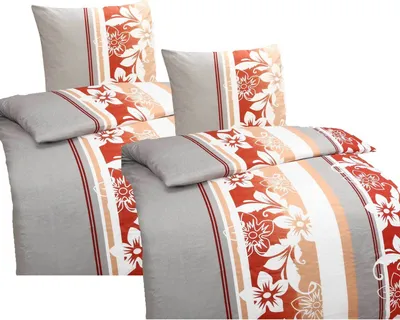 A set of bedding with a floral pattern.