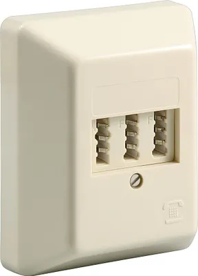 Image de Goobay 50265 3x TAE-NFF Prise en saillie, beige - Connexion vissée