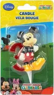 Produktbild von dekora - Geburtstagskerze Mickey Mouse Zahl 3 - 6,5 cm Hoch