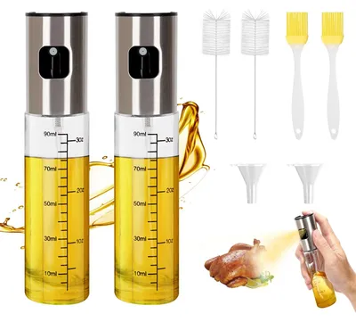 Ölsprüher 100 ml, 2er-Set, Glas, für Airfryer & Grillen
