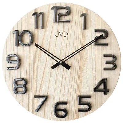 Produktbild von JVD HT97.4 Wanduhr Quarz analog Holz ahorn farben rund modern
