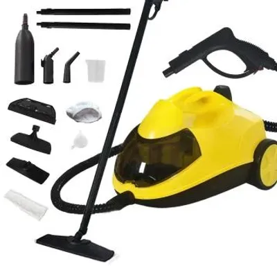 Produktbild von Tragbarer Dampfreiniger - Handgerät - 2200W Hochtemperatur - Multifunktion für Auto, Küche, Bad, Fliesenfugen, Sofa - Gelb