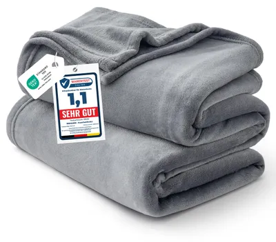 Produktbild von BEDSURE Kuscheldecke Flauschig Decke Fleecedecke - 220x240cm, Grau
