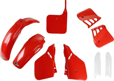 Produktbild von Verkleidungskit UFO PLAST 9-teilig Verkleidungssatz Kunststoff mit Gabelschutz für Honda CR R 250 ccm Bj. 1987, Farbe:rot UFO