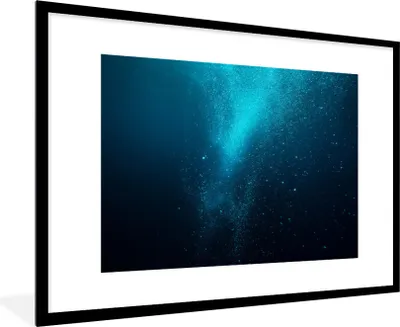 Produktbild von MuchoWow® Gerahmtes Poster Blasen - Meer - Wasser 90x60 cm - Poster mit Schwarzem Bilderrahmen Wandposter Rahmen Foto Bilder - Wanddekoration - Fotos