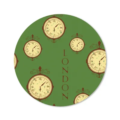 Produktbild von MuchoWow® Mauspad Mousepad London - Vintage - Uhr - Muster 20x20 cm - Mousepads - Maus Mat - Pad - Mausunterlage - Schreibtischmatte
