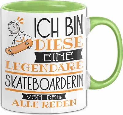 Produktbild von Skateboarderin Tasse Geschenk Ich Bin Diese Eine Legendäre Skateboarderin Von Der Alle Reden Geschenkidee Geburtstag Weihnachten (Grün)