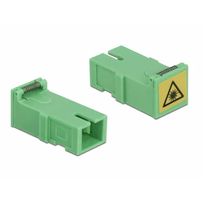 Produktbild von DeLOCK LWL Kupplung mit Laserschutzklappe SC Simplex Buchse zu SC Simplex Buchse 4 Stück, SC, Grün, Kunststoff, Keramik, 14,8 mm, 30,4 mm