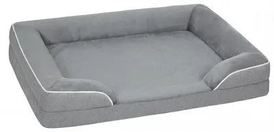 Produktbild von Mittelgro?es Hunde- oder Katzenbett mit rutschfester Unterseite, abnehmbarem und waschbarem Bezug, 91,5 x 68,5 x 16,5 cm, grau