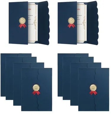 Image de Porte-certificats A4 avec couverture en carton pour papier de certificat, 10 emplacements