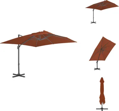 Produktbild von vidaXL Ampelschirm mit Aluminium-Mast Terrakotta-Rot 400x300 cm - Sonnenschirme & Sonnenschutze
