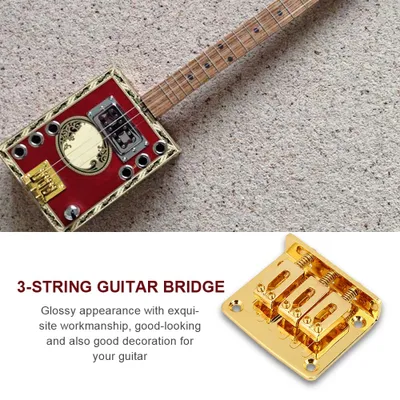 Produktbild von Gitarrensteg, E-Gitarrensteg, fester Steg, verstellbarer Gitarrensteg, 3-Saiten-Gitarrensteg, für Zigarrenbox-Gitarrensteg