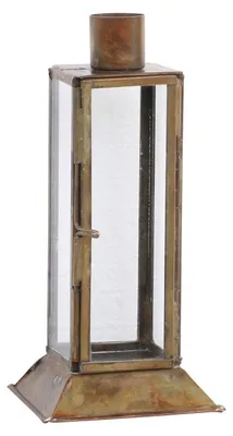 Produktbild von Chic Antique Kerzenständer mit Deko Fenster 16 cm Glas Metall Kerzenhalter