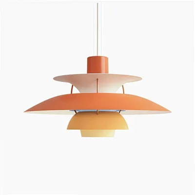 Hängeleuchte Orange 40 cm, verstellbar, E27, Aluminium, Modern