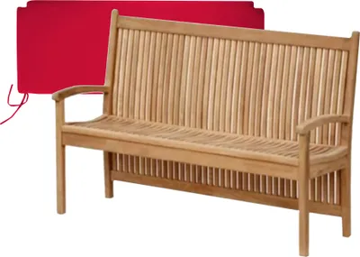 Produktbild von Gartenbank Pescara Teak Massivholz 120 cm Rot