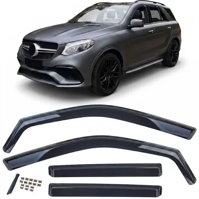 Image de Déflecteur de vent, pare-pluie, protection contre le vent, couleur noire, pour Mercedes-Benz GLE W166, modèles de 2015 à 2019
