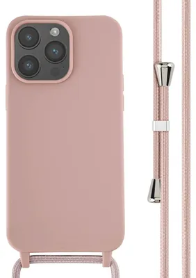 Imagen del producto de Funda de Silicona con Cuerda para Apple iPhone 14 Pro Max - Sand Pink