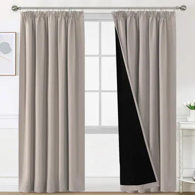 Image de Rideaux thermiques pour salon et chambre à coucher - 2 pièces - Rideaux occultants 100% pour intérieur - Rideaux occultants pour salon moderne