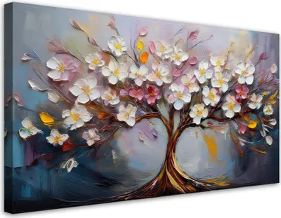 Produktbild von Leinwandbild Bunte Abstraktion des Lebensbaums 100x50 Feeby Bunt bild für die wand bereit zum aufhängen
