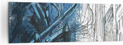 Produktbild von Bild auf Leinwand - Leinwandbild - Einteilig - Saxophon Musiker Zeichnen - 160x50cm - Wand Bild - Wanddeko - Wandbilder - Leinwanddruck - Bilder - Wanddekoration - Leinwand bilder - AB160x50-4148
