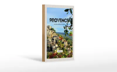 Produktbild von Holzschild Reise 12x18 cm provence France Panorama Bild Dekoration