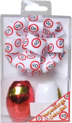 Produktbild von 1x Verpackungs-Deko-Set zum 40. Geburtstag 3-teilig