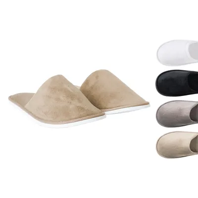 Produktbild von Lavea® Premium 10er Set Hotelslipper aus Velours – Beige