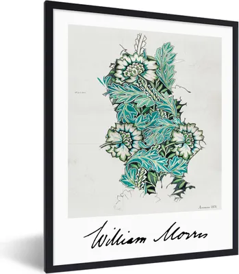 Produktbild von MuchoWow® Gerahmtes Poster Blumen - Pflanzen - Grünzeug - Kunst 60x80 cm - Poster mit Schwarzem Bilderrahmen Wandposter Rahmen Foto Bilder - Premium - Wanddeko Wohnzimmer