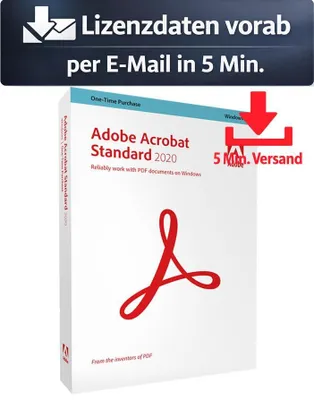 Produktbild von Adobe Acrobat Standard 2020 WIN OEM DE/EN (1 User - perpetual) ESD Büro Business 5 Min. Versand als Download per Mail