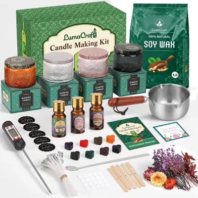 DIY-Kerzen-Set mit Sojawachs, 4 Gläsern & Zubehör