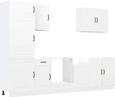 Produktbild von vidaXL 7-tlg. Küchenschrank-Set Kalmar Weiß Holzwerkstoff