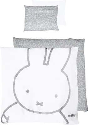 Immagine prodotto di roba set culla 2 pezzi, collezione 'miffy®', biancheria da letto per culla 80x80cm, biancheria da letto reversibile, 100% cotone