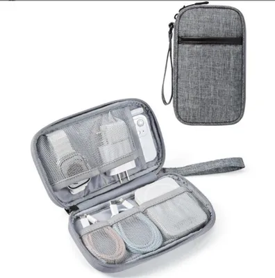 Produktbild von INF Reisekabel-Organizer-Tasche, Elektronikzubehör-Etui Grau