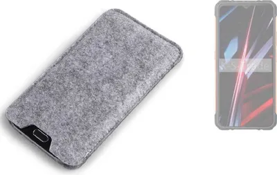 Produktbild von K-S-Trade Filz Handyhülle kompatibel mit Cubot KingKong Ace 3 Schutzhülle Filztasche Filz Tasche Case Sleeve Handy Hülle Filzhülle grau