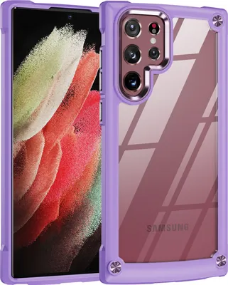 Produktbild von Samsung S22 Ultra 5G Hülle, Hybrid Transparente PC Robust TPU Bumper Stoßfest Schutzhülle für Samsung Galaxy S22 Ultra 5G Lila