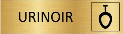 Image de Plaque de porte en aluminium doré CombiCraft Urinoir avec ruban adhésif – 165 x 45 mm