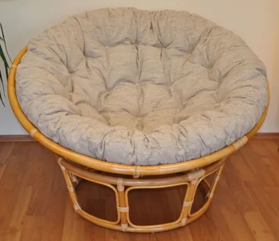 Produktbild von Big ! Rattan Papasansessel/Papasan D 130 cm, Honig, Polster Ebony