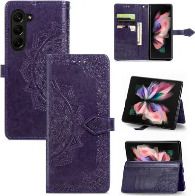 Produktbild von König Design Hülle kompatibel mit Kunstleder Handyhülle - Handy Case Lila