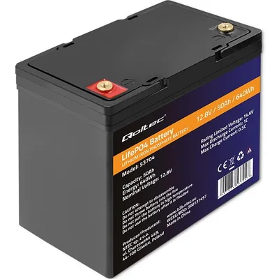 Obrázek produktu pro Qoltec LiFePO4 battery 12.8V, 50Ah, 640Wh, BMS