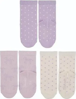Produktbild von Sterntaler Söckchen 3er Pack Punkt/Zebra lila 17/18
