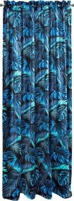 Immagine prodotto di Tenda pronta per il nastro 135x270 Monstera foglie di palma esotico blu turchese nero menta Liz Eurofirany