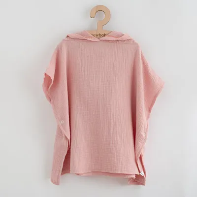 Imagen del producto de Poncho de muselina para bebé, marca New Baby Feeling, color rosa, 50 cm, talla S