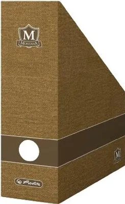 Produktbild von Stojan na časopisy A4 Herlitz Montana, kartonový, hřbet 11 cm, hnědý