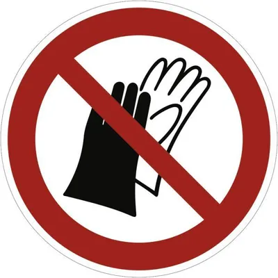 Produktbild von Dreifke® Aufkleber (Folie) "Benutzen von Handschuhen verboten", Ø10cm, Folie ...