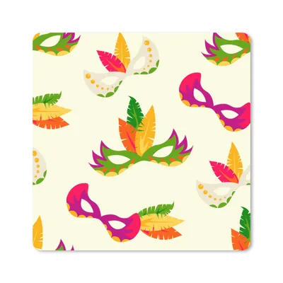 Produktbild von MuchoWow® Mauspad Mousepad Karneval - Masken 20x20 cm - Mousepads - Maus Mat - Pad - Mausunterlage - Desk Mat - Bureauartikeln