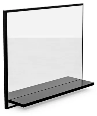 Produktbild von Schwarzer Badspiegel mit Regal - H:50 x B:60 cm