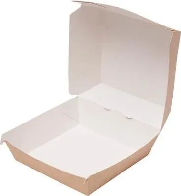 Obrázek produktu pro Krabice na hamburgery Krabice na občerstvení Krabice na chipsy Kraftová papírová lepenková krabice Krabice na občerstvení, 115x105x75 mm, 75 kusů v sadě
