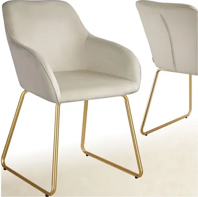 Produktbild von tectake® Esszimmerstuhl Jeane gepolstert, in Samtoptik 57 x 61 x 85,5 cm, Belastbarkeit 120 kg
