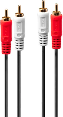 Image de Câble audio stéréo 2m, 2xRCA 2xRCA (Cinch) m/m, doré